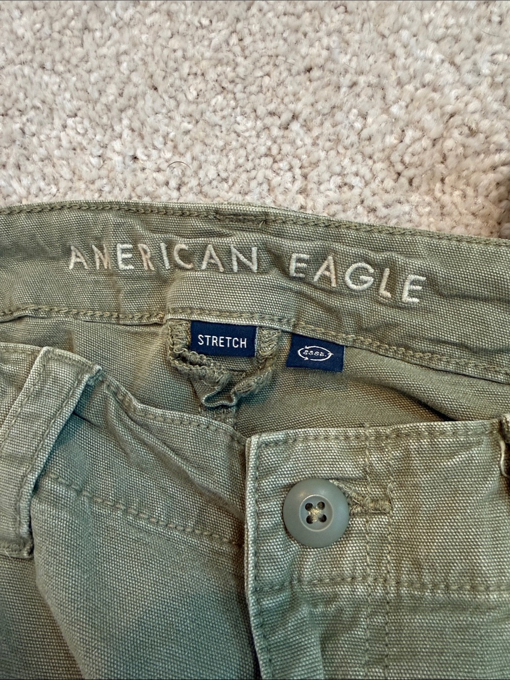 American Eagle Outfitters Olive Green Straight Leg Cargo Pants - Picture 3 of 4